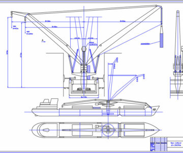 Чертеж Чертеж кран плавучий