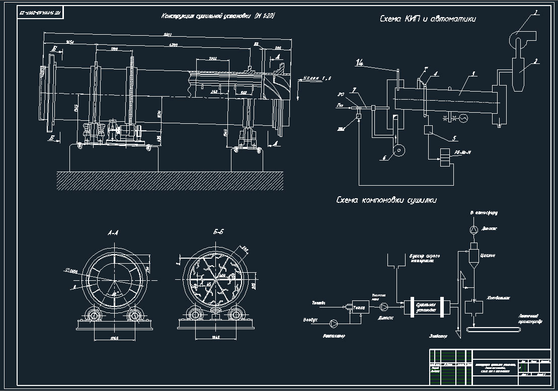 Чертеж Сушильная установка d=1600