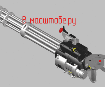 3D модель Чертеж 3D Minigun M134