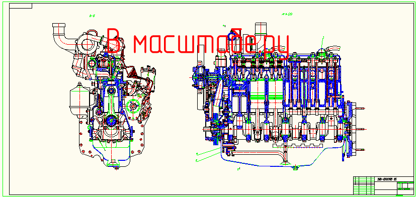 Чертеж Чертеж Двигателя Д-260