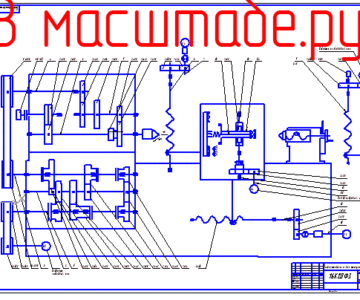 Чертеж Кинематическая схема токарного станка с ЧПУ