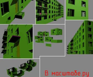 3D модель Чертеж Хрущевки 3D