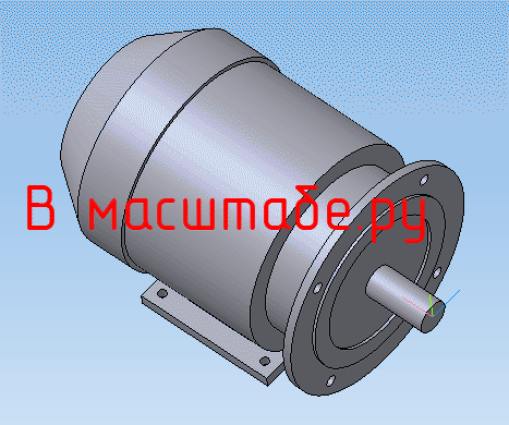 3D модель Чертеж 3D Электродвигатель АИР180S2(22-1500)ФЛ