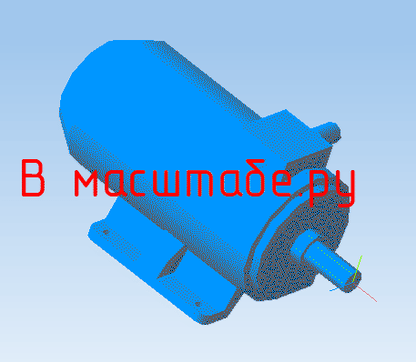 3D модель Чертеж 3D Электродвигатель АИР100L