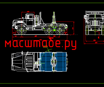 Чертеж Чертеж лесовоза Урал