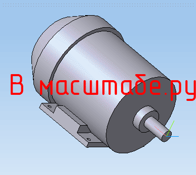 3D модель Чертеж 3D Электродвигатель АИР132М2