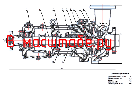 Чертеж Чертеж Насос центробежный