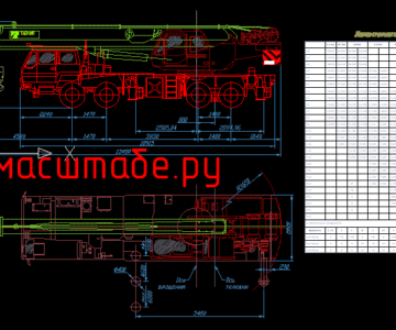Чертеж Автокран Tadano GT-550E
