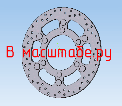 3D модель Чертеж трехмерный тормозной диск мотоцикла
