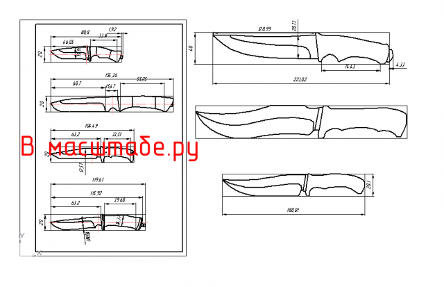 Чертеж Чертежи формы ножей