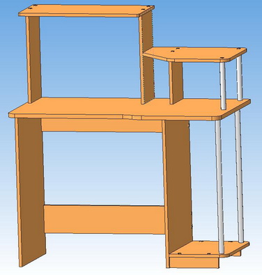3D модель Cтол компьютерный