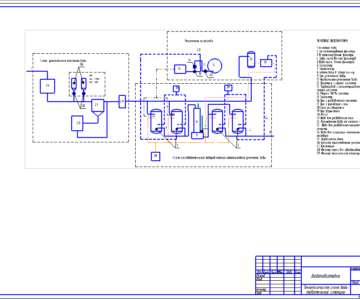 Чертеж Технологическая схема водоподготовительной станции