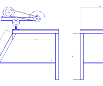 Чертеж Отрезной станок эскизная компоновки