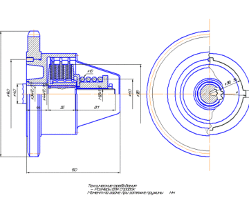Чертеж Муфта дисковая фрикционная