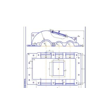 Чертеж Крышка двухступенчатого редуктора