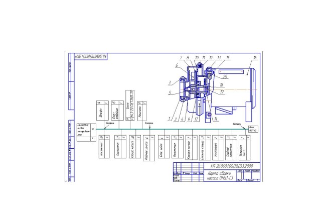 Чертеж Карта сборки насоса ОНЦ1-С3