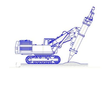 Чертеж Экскаватор с отбойником