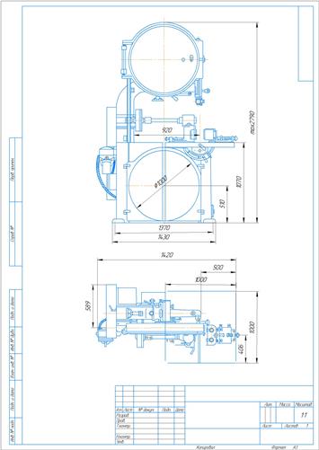 Чертеж Ленточно-пильный станок (ВО)