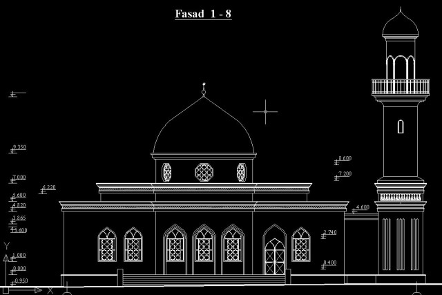 Чертеж Мечеть в Азербайджане