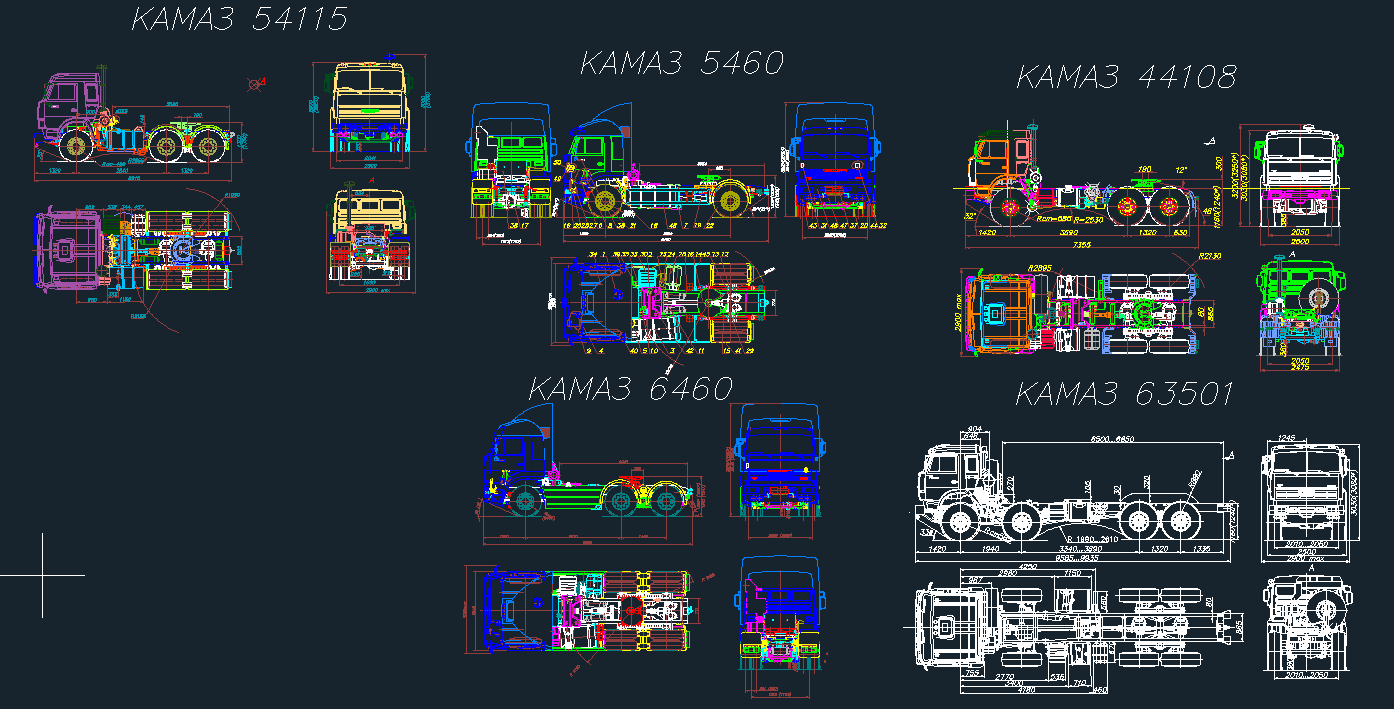 Чертеж КамАЗ (54115, 5460, 6460, 44108, 63501)