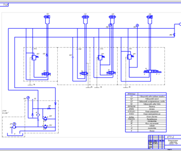 Чертеж Гидросхема станка с ЧПУ