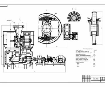 Чертеж Бегуны мокрого помола СМ-365