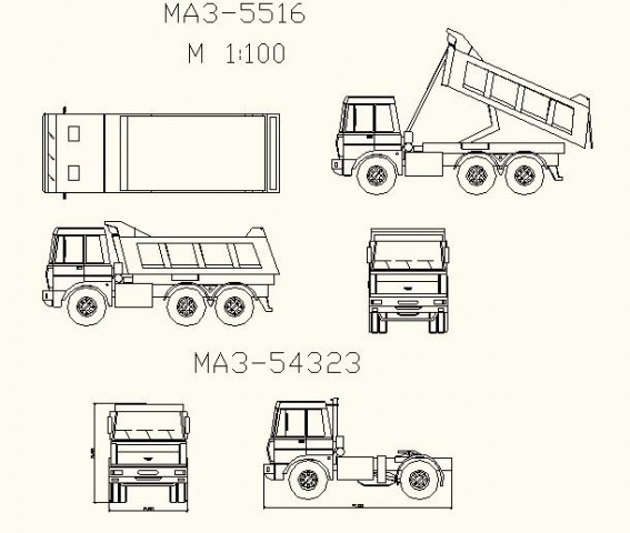 Чертеж Автомобили МАЗ