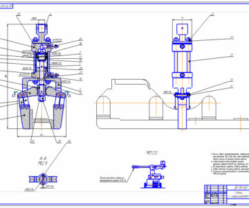 Чертеж Схват робота с гидроприводом