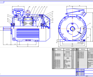 Чертеж Чертеж асинхронного двигателя с короткозамкнутым ротором по исполнению способза защиты IP44