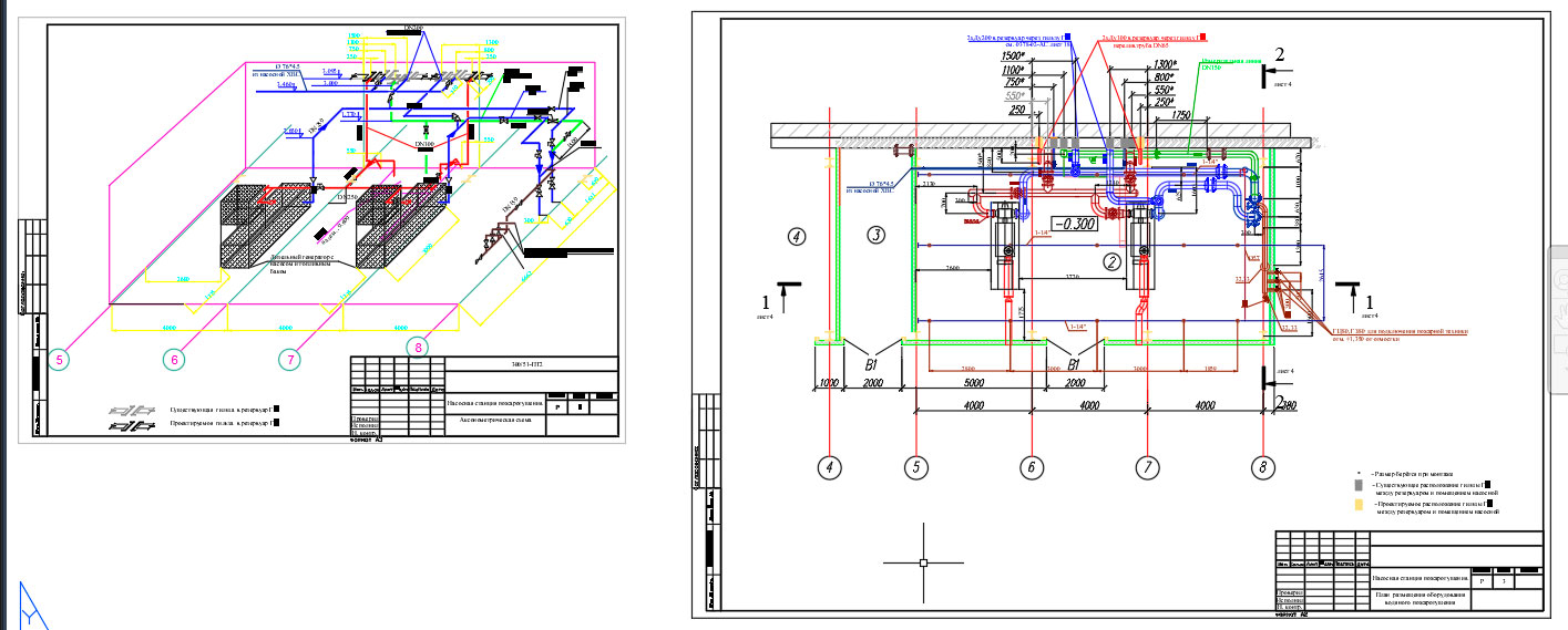 Чертеж Чертеж станция пожаротушения