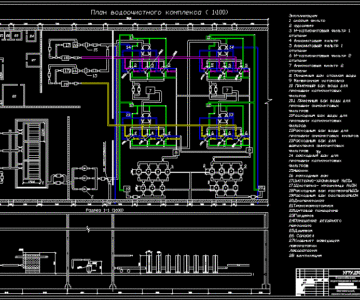 Чертеж План водоочистного комплекса (технологическая схема)