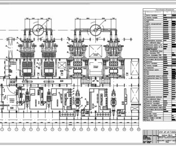 Чертеж Компоновка главного корпуса ТЭЦ-5 Киев