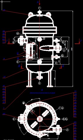 Чертеж Фильтр тонкой очистки газа Ф- 301