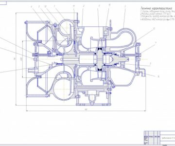 Чертеж Чертеж турбокомпрессора ТК30