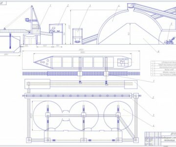 Чертеж Схема механизации Комплекса по перегрузке минеральных удобрений