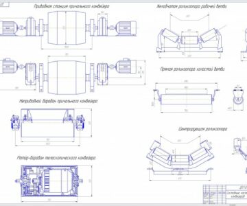 Чертеж Составные части конвейеров