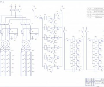 Чертеж Принципиальная электрическая схема привода ленточного конвейера