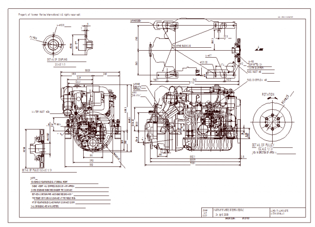 Чертеж Судовые двигатели Yanmar