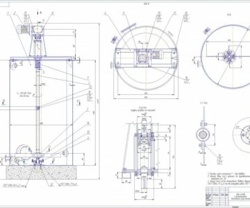 Чертеж Чертёж бака с мешалкой