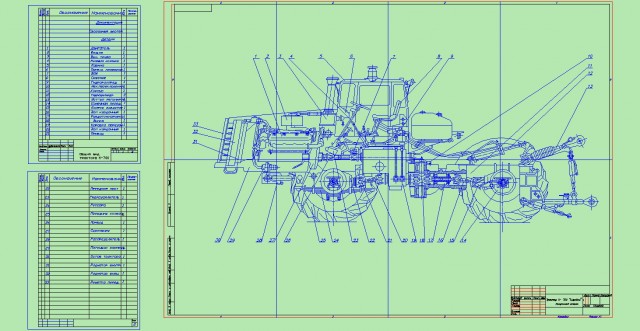 Чертеж Чертеж трактора К-700