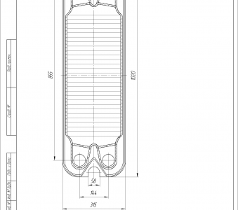 Чертеж Пластина теплообменная П-2