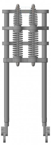 3D модель Передняя коротка рычажная вилка типа «spring»