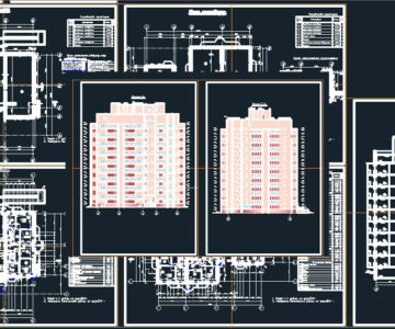 Чертеж 9-ти этажный жилой дом в AutoCAD