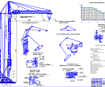 Чертеж Башенный кран грузоподъемностью 8т.