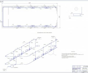Чертеж План и схема  отопления гаража