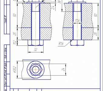 Чертеж Болтовое соединение