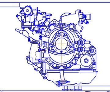 Чертеж Чертеж роторно-поршневого двигателя