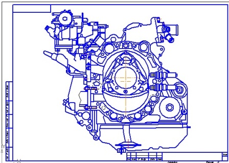 Чертеж Чертеж роторно-поршневого двигателя