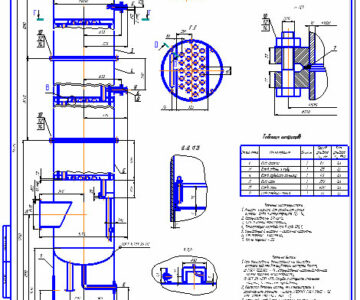 Чертеж Ректификационная колонна  1,11 кг/с.
