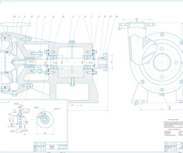 Чертеж Насос консольный